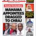 Here are today’s newspaper headlines, Friday, November 21, 2025