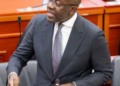 Kojo Oppong Nkrumah with a youthful lady in his constituency